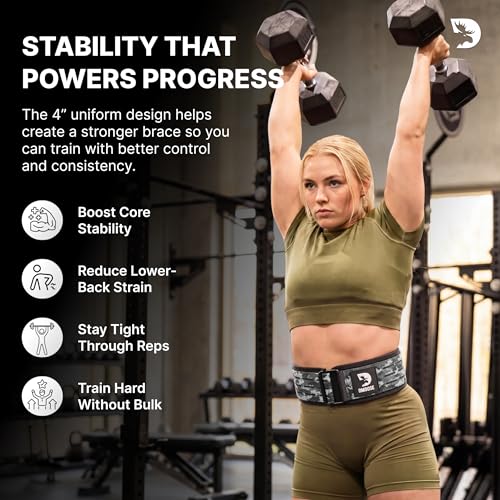 DMoose Auto Locking Weight Training Belt, Provides Lumbar Support & Stability 4" Nylon Squat Belts for Men with Adjustable Buckle, Gym Belt for Women Weight Lifting by DMoose Fitness - Used condition - Image 4