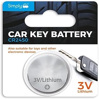 Simply Auto SB-CR2450 Long Lasting 3V Lithium Coin Cell Car Key Battery ideal for Car Key fobs, Watches, Calculators and Small Toys - 1x Blister Pack