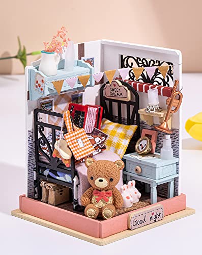 Rolife DIY Miniature Dollhouse Craft Kit for Adults and Teens to Build (Bedroom)