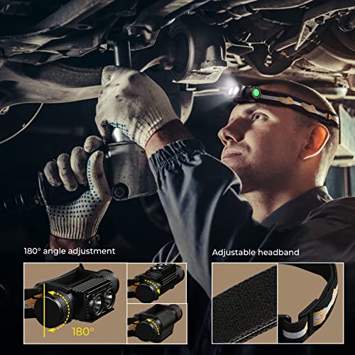 weneasker Red Light Headtorch, H25LR Rechargeable headlamp led Super Bright 1000 Lumen Head Torch, High CRI LED Red Light Head Torch with 8 Brightness Mode for Hiking Running, Working, Fishing - Image 5