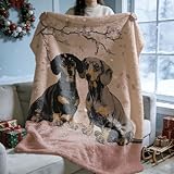 boiszeda Dackel Decke Kuschelig Spaß-Dackel Text & Motive, Dackeldecke Flanell Fleecedecke...