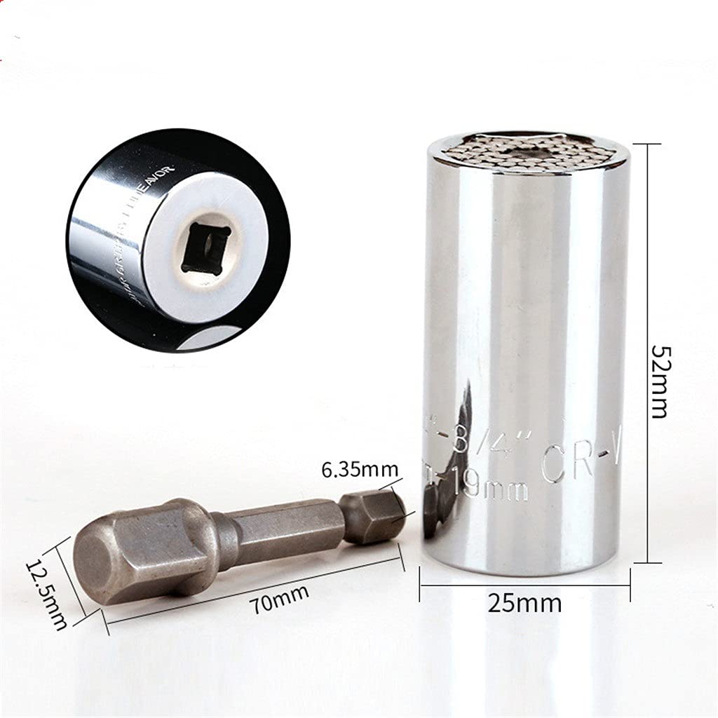 Chiave dinamometrica Set di Teste a Manicotto Universale Manicotto a Bussola Magica 7-19mm Chiave a Chiave Impugnatura Multiuso Utensili manuali Manicotto CR-v