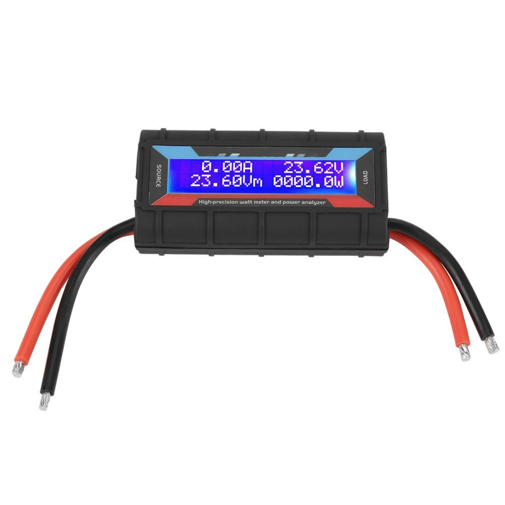 130A High Precision Watt Meter 4.8V~60V Voltage Amp Meter Power Analyzer Checker Analyzer Performance Monitor with Digital LCD Screen for RC Battery Solar Wind Power