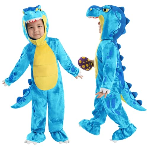 Spooktacular Creations Halloween Dinosaur Costume Kids, T-Rex Costume Outfit with Egg for Toddler Child Dress Up Party