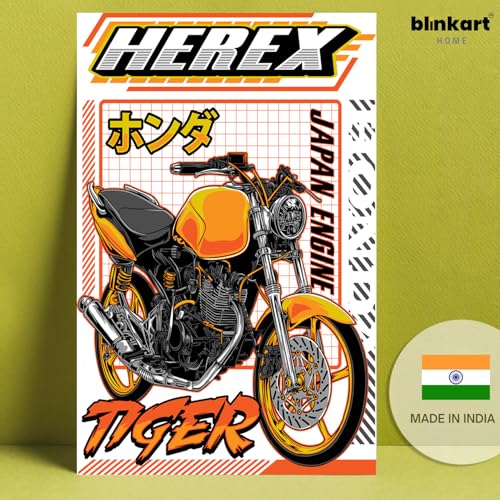 Image of BLINKART Honda Tiger (Custom) Car Posters Sticker Gift Items for Boys Room Wall Decor || Comes with Double-Sided Tape|| Decoration Bedroom Living Room Office Studio Decor | 12x18 In (A3) - CAR-291