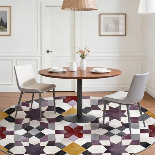 Tapis de sol salon en flanelle douce 180 cm motif géométrique et rétro