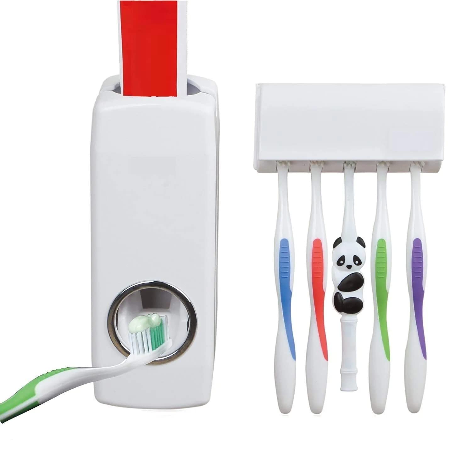 Whitecloud TRANSFORMING HOMES® Automatic Toothpaste Dispenser Hands with 5 Toothbrush Holder Wall Mounted Toothpaste Set Squeezer Kit Dust-Proof (201-13) (B0BQF1BKD8) Amazon Price History, Amazon Price Tracker