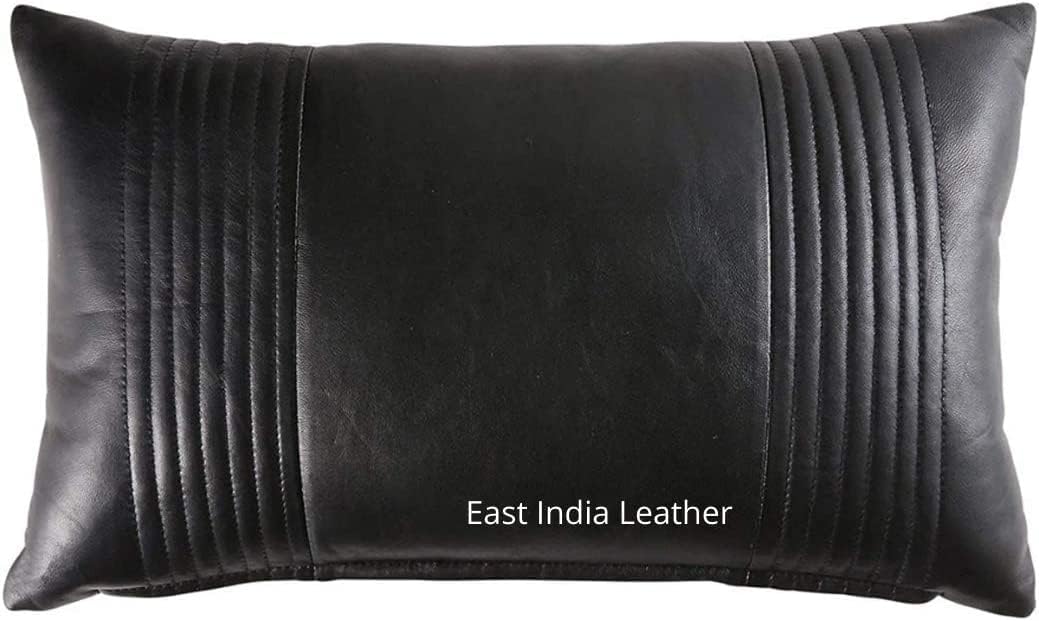 East India Genuine Lambskin Leather Pillow Cover, 18 x18 Inch Case for Lumbar Throw Couch Pillows, Thick & Soft Cushion Covers for Sofa Bed Home Décor Brown (Antique Brown Pack of 1, 16"x 16")