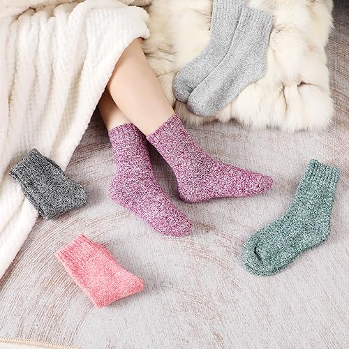 Wool Socks for Women - Womens Winter Sock for Womens Warm Thick Knit Wool Soft Vintage Casual Crew Socks2