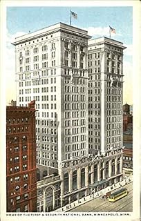 Home Of The First & Security National Bank Minneapolis, Minnesota MN Original Antique Postcard