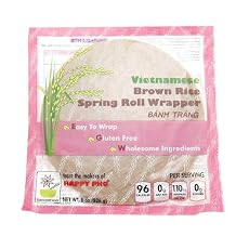 Happy Pho Vietnamese Brown Rice Spring Roll Wrappers 8 oz Pack of 2