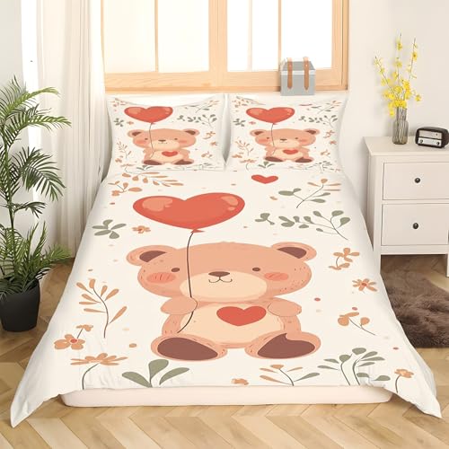 Housse couette en microfibre douce 200x200 anti-plis avec zip ours - 3