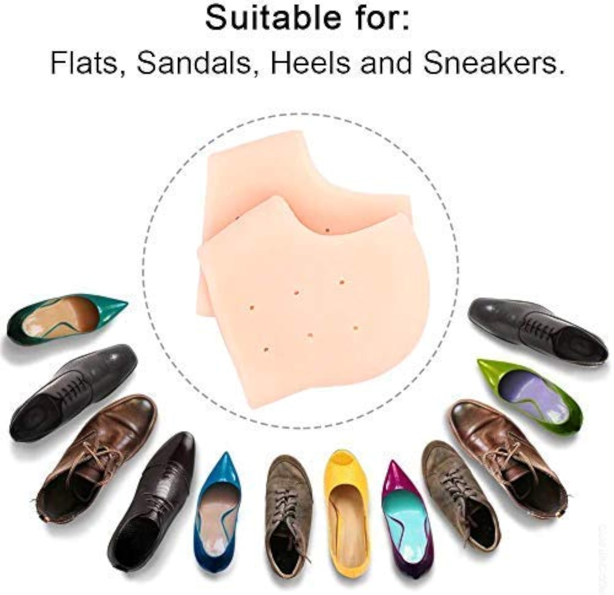 Foot Scrubber for Dead Skin, Silicone Half Gel Heel and Foot Protector