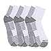 Columbia No Show Half Cushion, Mesh top, arch support (poly blend) Socks, Grey/White Assorted, M 10-13, 6 Pair