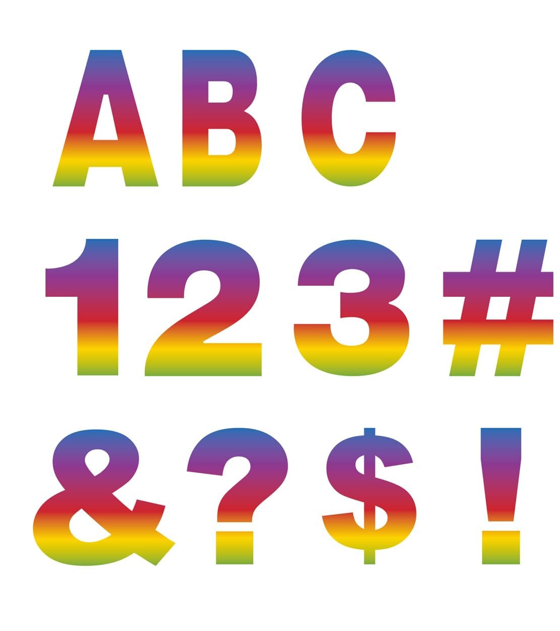 Rhawom Colorful Letter Stickers, Bulletin Board Paper Letters for Classroom Removable Number and Symbol Stickers, Poster Capital Letter for Decoration and Crafts, 123 Sheets (4 Inches, Colorful)