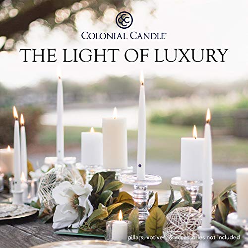Image of Colonial Candle Unscented Taper Candle, Handipt Collection, Pumpkin, 10 in, Pack of 12 - Up to 8 Hours Burn