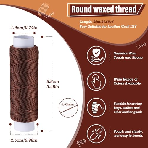 54 Yards 0.55mm Round Waxed Thread