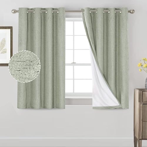 Miniatura 459 de PrinceDeco Cortinas opacas 100% para dormitorio, cortina de lino para puerta corrediza de cristal, cortinas opacas extra anchas con ojales Arena