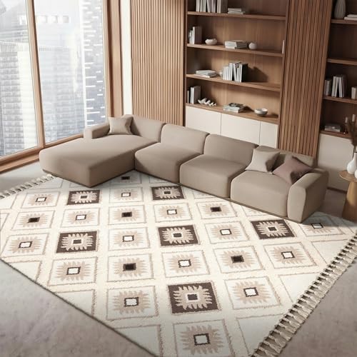 Safavieh Moroccan Tassel Shag Area Rug Ivory & Brown