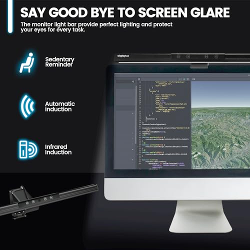DisplayLux Barra de luz de monitor, barra de luz de tela de LED atraente, lâmpada de monitor de comp