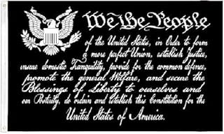 We the People Official USA Constitution 3x5 Rough Tex flag Black Out 100d