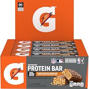 Gatorade Whey Protein Recover Bars, Peanut Butter Chocolate, 2.8 ounce bars (Pack of 12)
