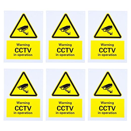 6 Pack Pre-Drilled CCTV In Operation Sign, 150 mm x 200 mm, Rigid Plastic