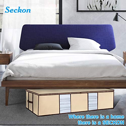 Under Bed Storage Bags [2 Pack] With Reinforced Zippers And Handles, Foldable Clothing Beding Storage Bags Container Organizers, Large Capacity With Clear Window, Gray #TOP1