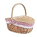 JOUSE Wicker kosz piknikowy w stylu wiejskim, z pokrywą i uchwytem i wkładką, na piknik, imprezy i wieczory przy grillu