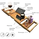Luxury Bath Caddy Tray for Tub | Bath Table | Premium Bamboo Bathtub Tray for Tub | Fits All Bath Accessories Wine Glass… - Image 2
