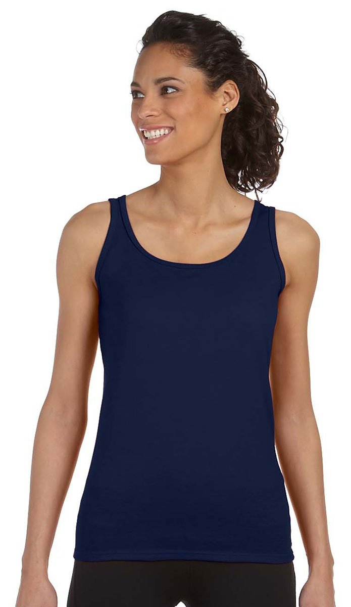 Gildan Women's Navy Soft Style Tank Top Vest (M) (Navy)