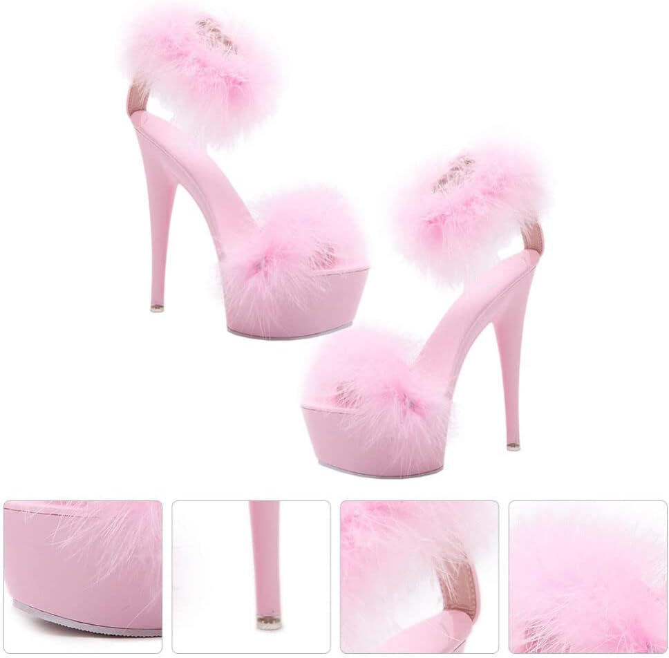 LIFKOME Women High Heels Sandals Strappy Fashion Summer Shoes Elegant Party Dressy Beach Sandals Comfortable 9.44X6.10X3.30In - Image 6