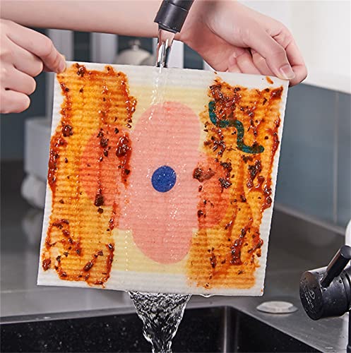 Swedish Reusable Paper Towels, Swedish Towels Reusable With Hook Dishwasher Safe Paper Towels With Drying Hook Large Swedish Dishcloths For Kitchen, Washable Dish Cloths For Washing Dishes (B) #TOP5
