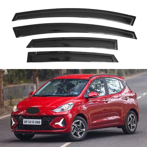 IG Window Visor for Hyundai Grand i10 Hatchback 2020-2023, Rain Guard Tape-On Extra Durable Sun Wind Side Vent Window Deflector Mugen Style, 2020 2021 2022 2023 (Hatchback Only)