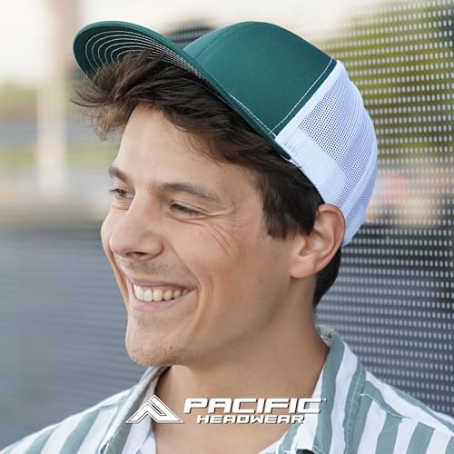 Image of Pacific Headwear Contrast Stitch Trucker Snapback