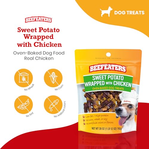 Beefeaters Canine Treats – Candy Potato Wrapped with Hen 28oz | Canine Meals No Corn/Wheat/Soy/Gluten | Low Fats, Grain-Free, Good for Coaching & Rewards | Canine Coaching Treats for All Canine Sizes Beefeaters Canine Treats – Candy Potato Wrapped with Hen 28oz | Canine Meals No Corn/Wheat/Soy/Gluten | Low Fats, Grain-Free, Good for Coaching & Rewards | Canine Coaching Treats for All Canine Sizes