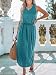CUPSHE Damen-Strickkleid, Strandkleid, Seitenschlitz, elastische Taille, Rundhalsausschnitt, lässig, Sommerkleid, Überzug, Urlaub, Teal, S