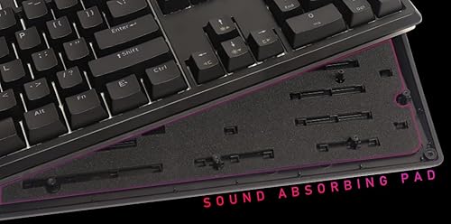 Miniatura 5 de i-rocks Teclado mecánico para juegos K71M RGB con perilla de control de medios, interruptores (azul), 107 teclas con NKRO completo, teclas PBT,