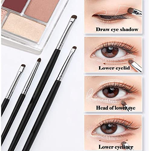 Salocy Mini Smudge Brush For Eyeliner,Eyeshadow Brushes,Eyeliner Brush For Powder Gel Cream Liquid Concealer, Eye Liner Blending, Highlighting Brush,Concealer Brush, Natural Bristles Pony Hair Eye Makeup Brush Sets #TOP1