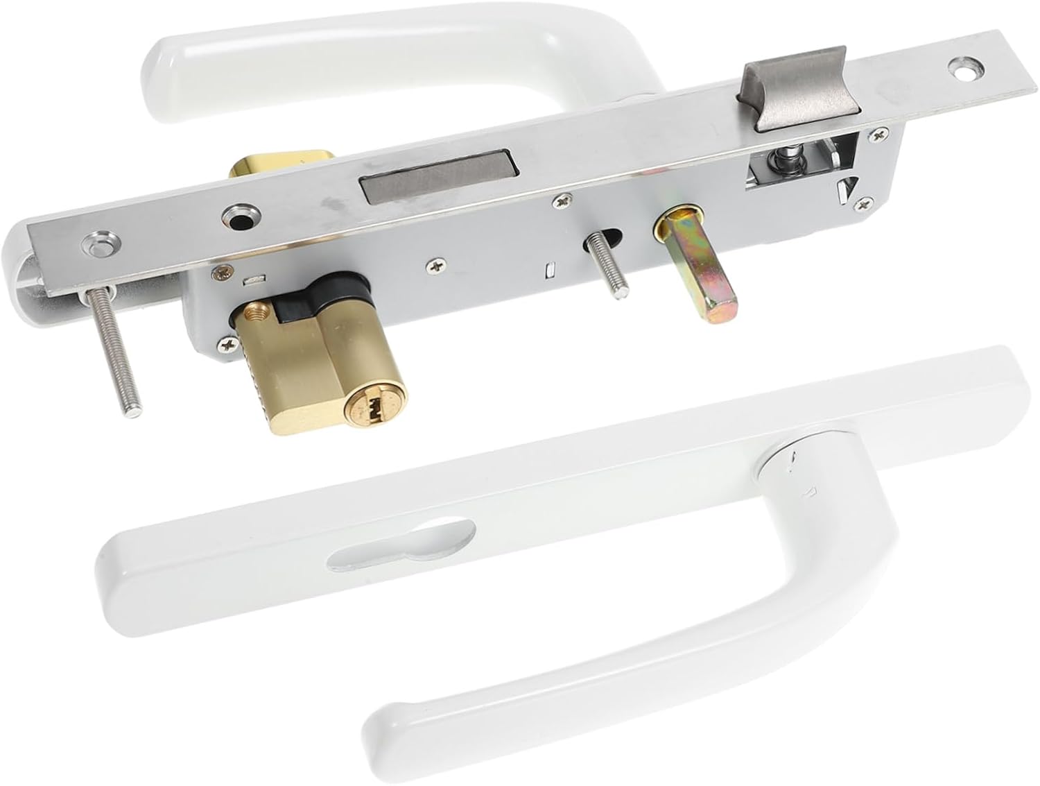 Gadpiparty Heavy Duty Aluminum Lever Handle Lock Storm Door Lock Set Same Key for Front Door