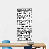 Office Rules Wall Decal Teamwork Quote Sign Motivational Gift Inspirational Lettering Word Cloud Vinyl Sticker Print Business Wall Art Room Design Modern Bedroom Art Decor Poster Custom Mural 97bar