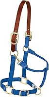 Vista 2 de Weaver Equine Breakaway Horse Halter, Supple Leather Crown, Adjustable Brass Throat Snap Halters for Horses, Equine Tack