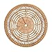 Rushbom Boho Wall Basket Decor Round Rattan Wall Decor Hollow Bamboo Wall Baskets Flower Shape Flat Woven Wall Decor Hanging Basket Wall Decor Set (A)