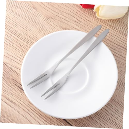 ULTECHNOVO 5Pezzi Forchette da Frutta Acciaio Inossidabile da Eleganti Forchette da Dessert per Torte Frutta e Antipasti Lavabili Lavastoviglie e Ristorante