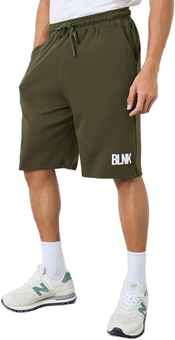 Styli Men 7022300725 Green Oversized Knit Shorts M Olive