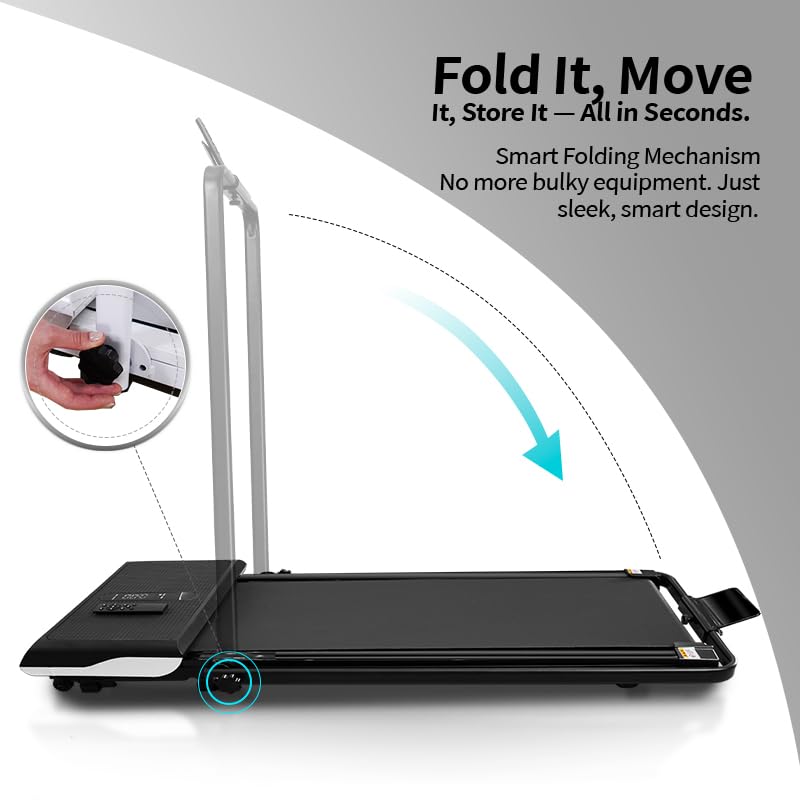 Image of Jogging Vibration Workout Pad，2 in 1 Under Desk Treadmill, 500W Low Noise Walking Vibration Pad with Remote Control LED Display,Foldable Treadmills for Home Office,330 Lbs Capacity