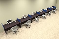 Six Person Blue Divider Office Workstation Desk Set OT-SUL-SPB19