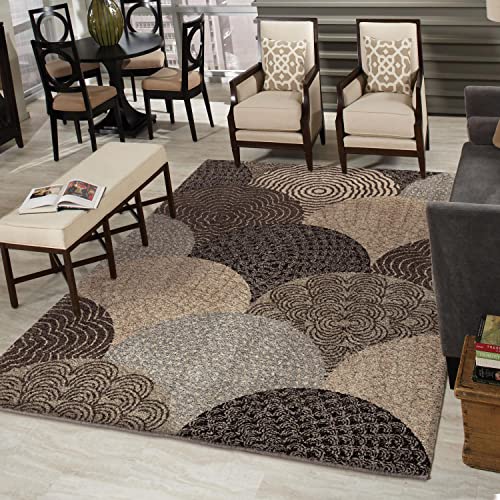Orian Rugs Wild Weave Oystershell Seal Area Rug, 5'3" X 7'6", Seal Black #TOP4