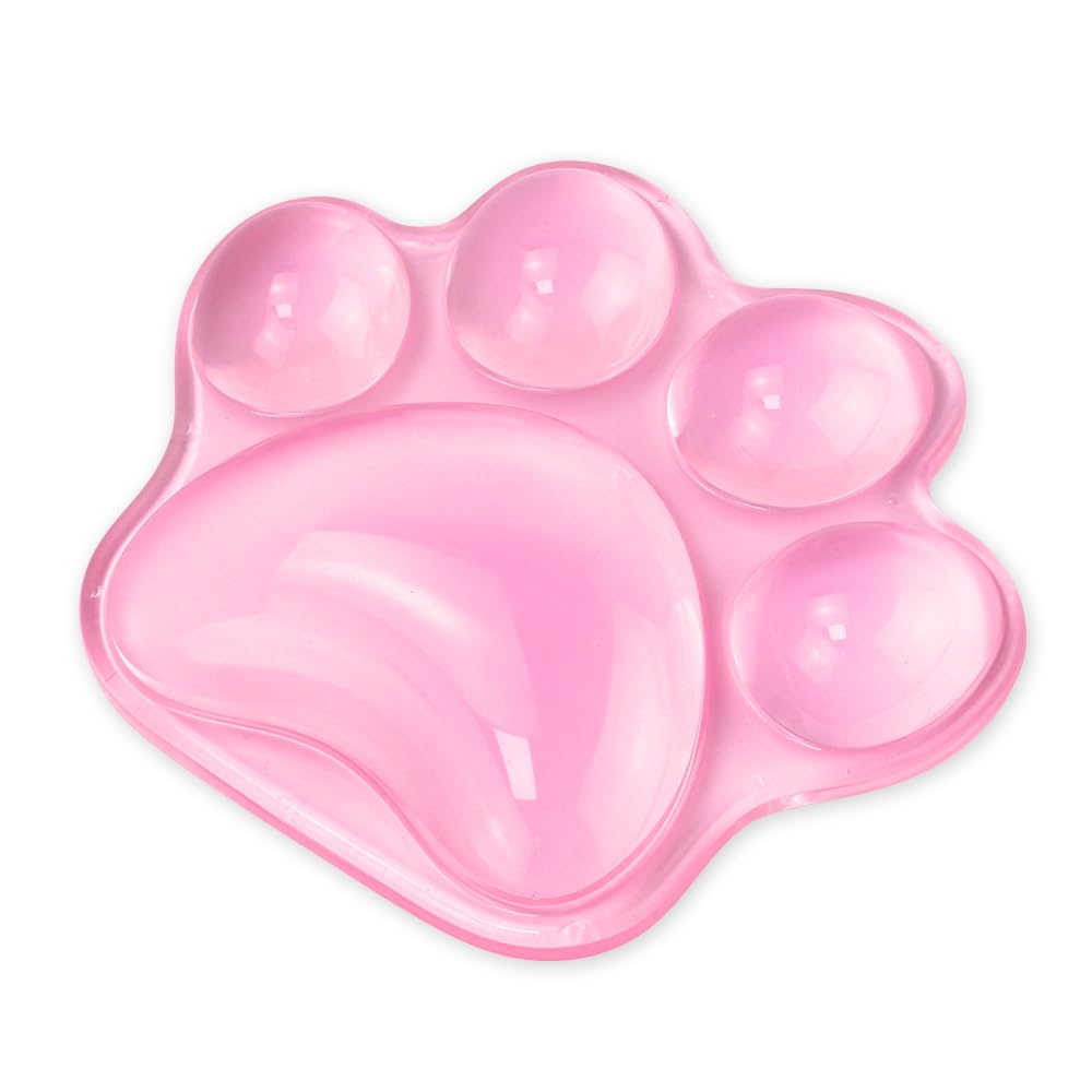 Arisase Cat Paw Wrist Rest Pad for Mouse Ergonomic Cute Wrist Rest Mouse Gel Wrist Support Cushion Pad Comfort Soft Hand Pain Relief Pad Silicone Wrist Rest for School Home Laptop&Computer (Pink)