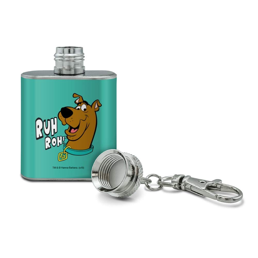 Scooby-Doo Ruh Roh Stainless Steel 1oz Mini Flask Key Chain